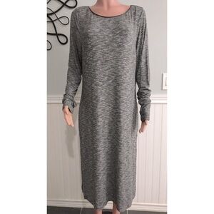 White House Black Market Sweater Dress Faux Leather Trim Side Slits size XL